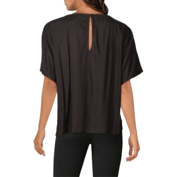 LEVIS Womens Black Short Sleeve Jewel Neck Top Size: M - Picture 2 of 3